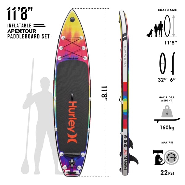Hurley Apextour Inflatable Paddle Board Set Land Pirate Conversions